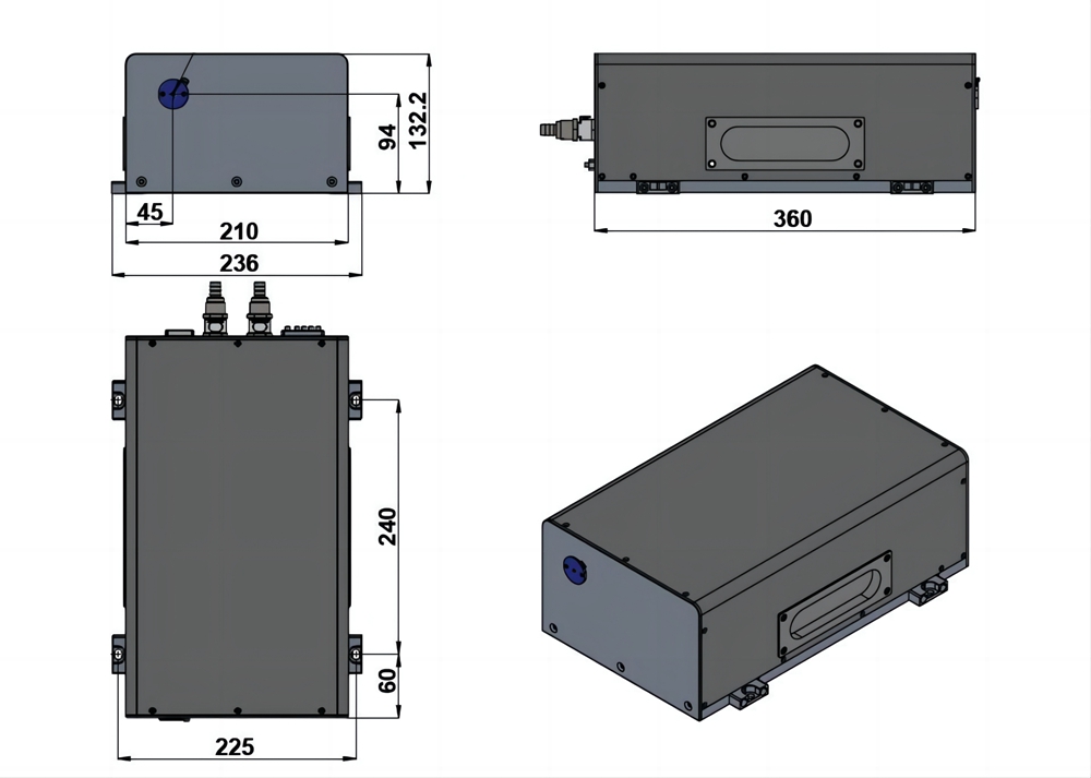 261nm 1-50mW pumped all-solid-state low-noise laser